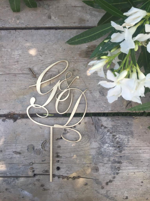 cake topper iniziali