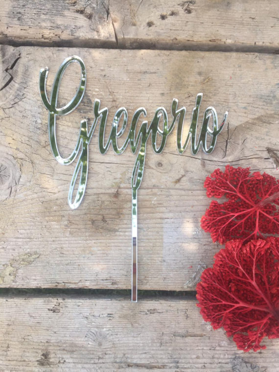 cake topper argento