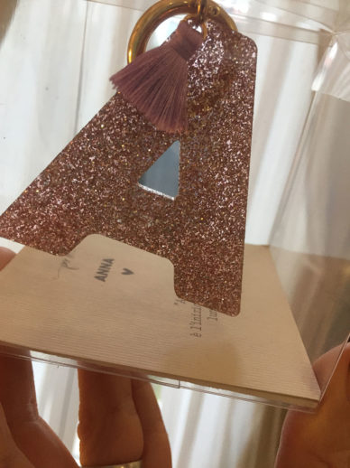 iniziale borsa glitter